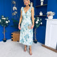 Beverly Floral Tie Shoulder Midi Dress Green