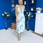 Beverly Floral Tie Shoulder Midi Dress Green