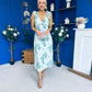Beverly Floral Tie Shoulder Midi Dress Green
