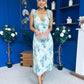 Beverly Floral Tie Shoulder Midi Dress Green