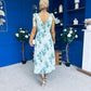 Beverly Floral Tie Shoulder Midi Dress Green