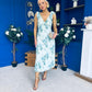 Beverly Floral Tie Shoulder Midi Dress Green