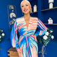 Catriona Plunge Neck Drape Detail Maxi Dress Blue