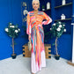 Catriona Plunge Neck Drape Detail Maxi Dress Blush