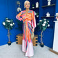 Catriona Plunge Neck Drape Detail Maxi Dress Blush