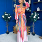 Catriona Plunge Neck Drape Detail Maxi Dress Blush