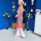 Catriona Plunge Neck Drape Detail Maxi Dress Blush