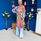 Catriona Plunge Neck Drape Detail Maxi Dress Sky