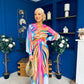 Catriona Plunge Neck Drape Detail Maxi Dress Sky