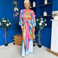 Catriona Plunge Neck Drape Detail Maxi Dress Sky