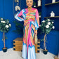 Catriona Plunge Neck Drape Detail Maxi Dress Sky