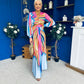 Catriona Plunge Neck Drape Detail Maxi Dress Sky