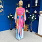 Catriona Plunge Neck Drape Detail Maxi Dress Sky