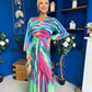Catriona Plunge Neck Drape Detail Maxi Dress Green
