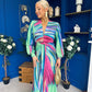 Catriona Plunge Neck Drape Detail Maxi Dress Green