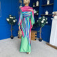 Catriona Plunge Neck Drape Detail Maxi Dress Green