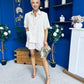Jackie Detailed Oversized Shirt & Short Set Cream