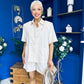 Jackie Detailed Oversized Shirt & Short Set Cream