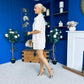 Jackie Detailed Oversized Shirt & Short Set Cream