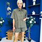 Jackie Detailed Oversized Shirt & Short Set Khaki