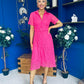 Belinda Lace Detail Shirt Dress Pink