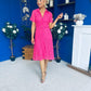 Belinda Lace Detail Shirt Dress Pink