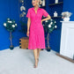 Belinda Lace Detail Shirt Dress Pink