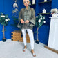 Nina Full Sleeve Sheer Blouse Khaki