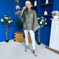 Nina Full Sleeve Sheer Blouse Khaki