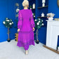 Alexis Plunge Neck Lace Detail Occasion Dress Violet