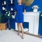 Patzy Lace Trim Mini Dress Cobalt