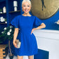Patzy Lace Trim Mini Dress Cobalt