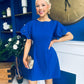 Patzy Lace Trim Mini Dress Cobalt