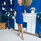Patzy Lace Trim Mini Dress Cobalt