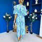 Bianca Tie Detail Culotte Jumpsuit Blue