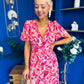 Georgi Detailed Midi Shirt Dress Floral Pink