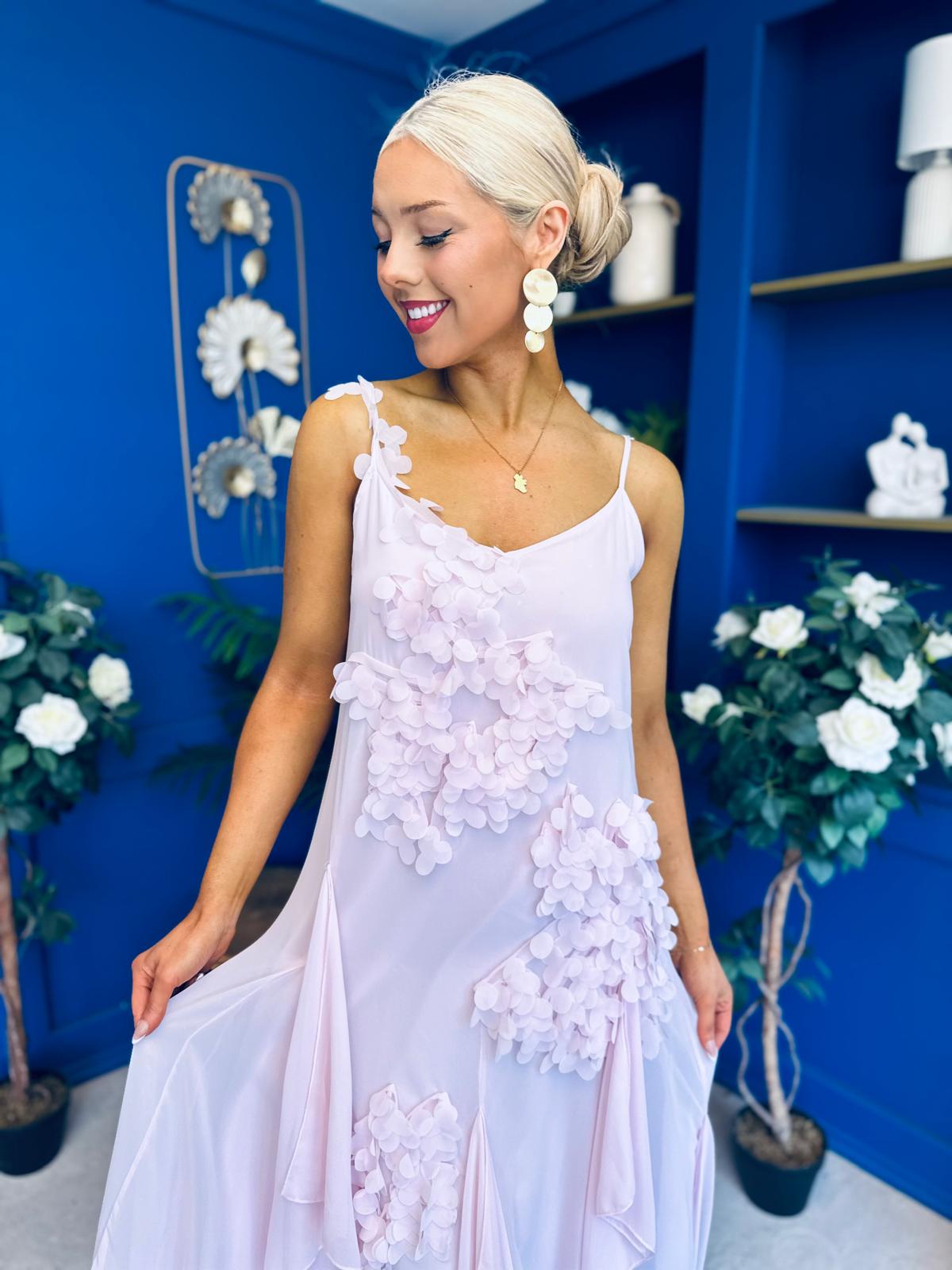 Peyton Floral Detail Occasion Dress Pink