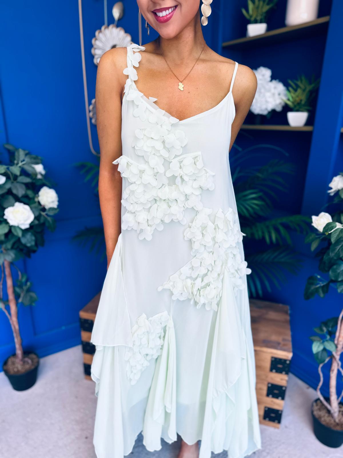 Peyton Floral Detail Occasion Dress Green