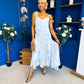 Peyton Floral Detail Occasion Dress Blue
