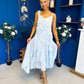 Peyton Floral Detail Occasion Dress Blue