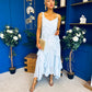 Peyton Floral Detail Occasion Dress Blue