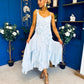 Peyton Floral Detail Occasion Dress Blue