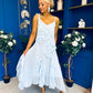 Peyton Floral Detail Occasion Dress Blue