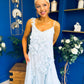 Peyton Floral Detail Occasion Dress Blue