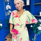 Julia Cape Detailed Midi Dress Floral Canary