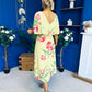 Julia Cape Detailed Midi Dress Floral Canary