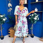Julia Cape Detailed Midi Dress Floral Green
