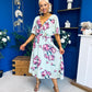 Julia Cape Detailed Midi Dress Floral Green