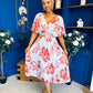 Julia Cape Detailed Midi Dress Floral Sky