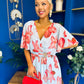Julia Cape Detailed Midi Dress Floral Sky
